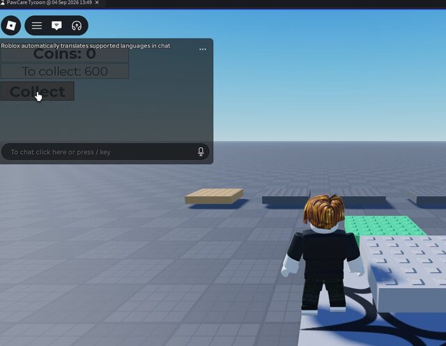 PawCare Tycoon screenshot showing Collect and the daycare yard